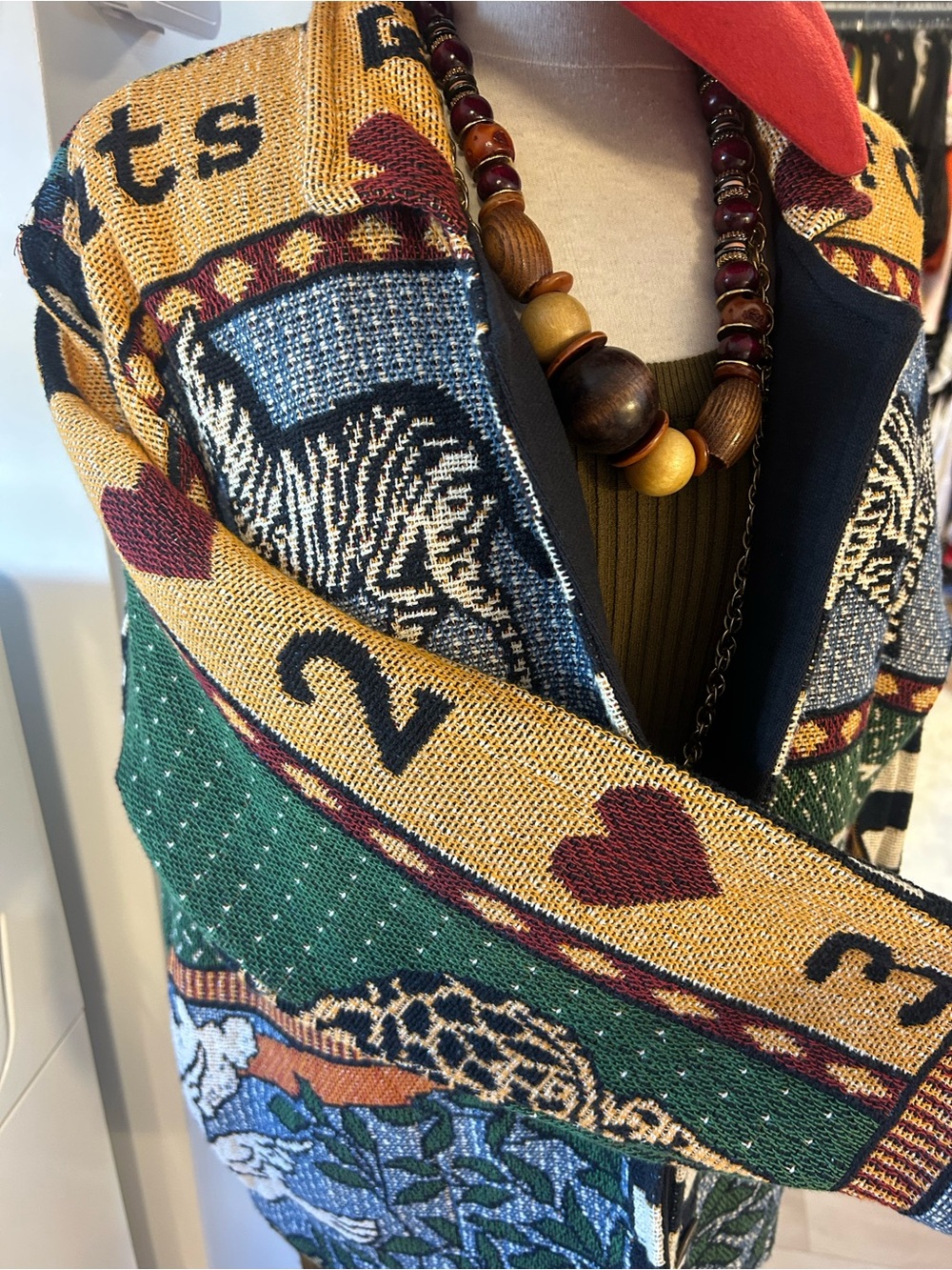 Gorgeous Vintage Boho Knit Patchwork Blazer Jacket - Multicolor❤️O/S - Picture 3 of 15